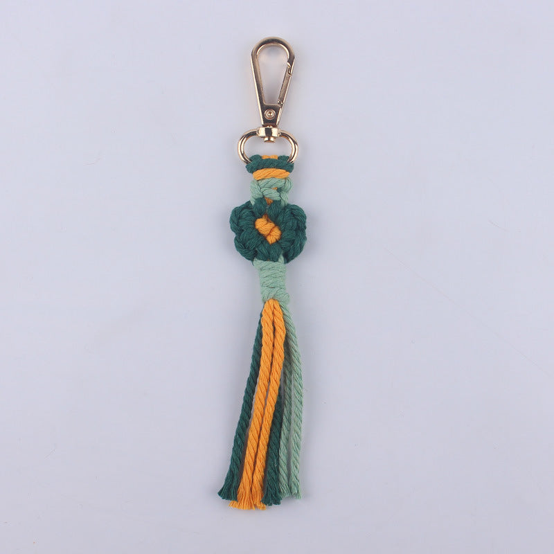 Wholesale Handmade Cotton Thread Woven Cartoon Flower Keychain